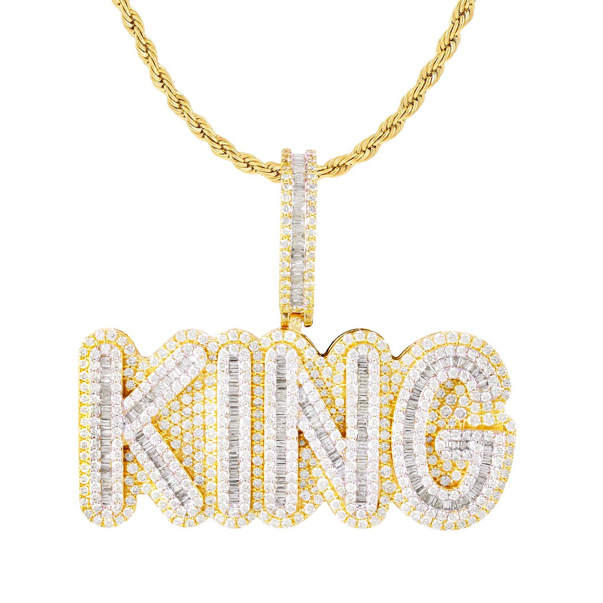 King Word Pendant on rope chain