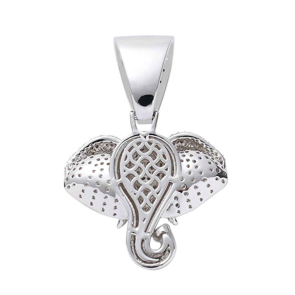 Iced-Out Elephant Pendant on a Rope Chain
