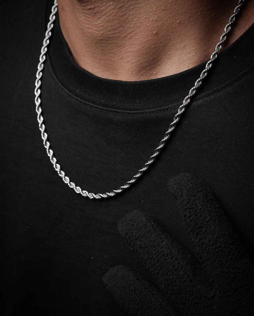 Silver high polish Rope Chain