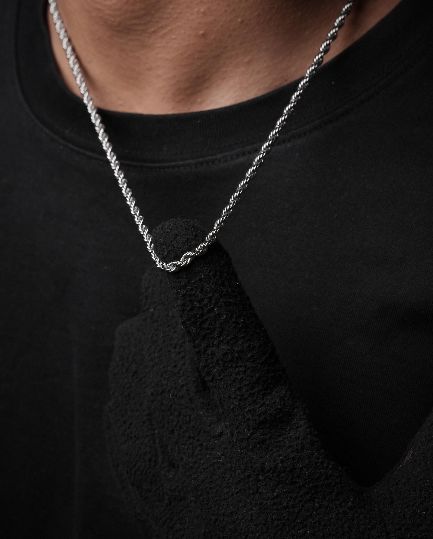 Silver high polish Rope Chain